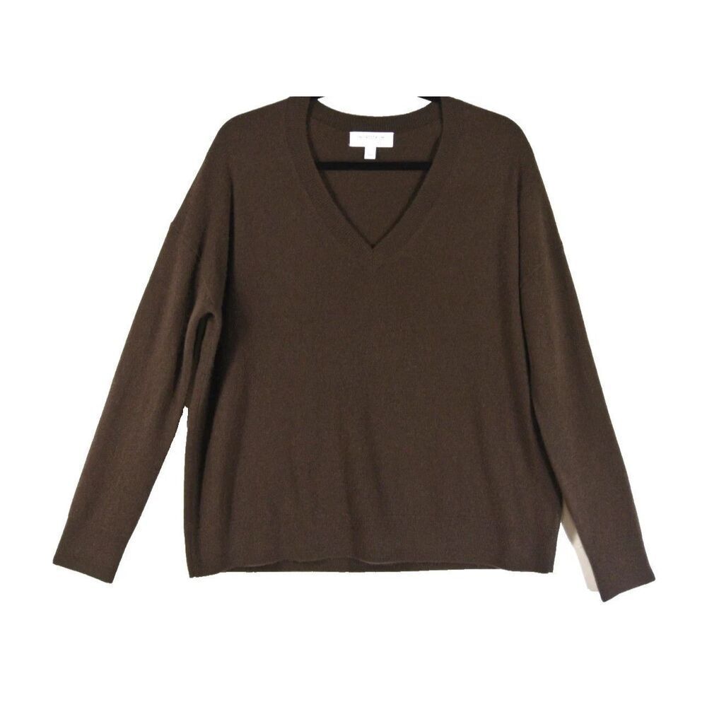 NEW, Nordstrom V-Neck Cashmere Sweater in Brown Size Medium